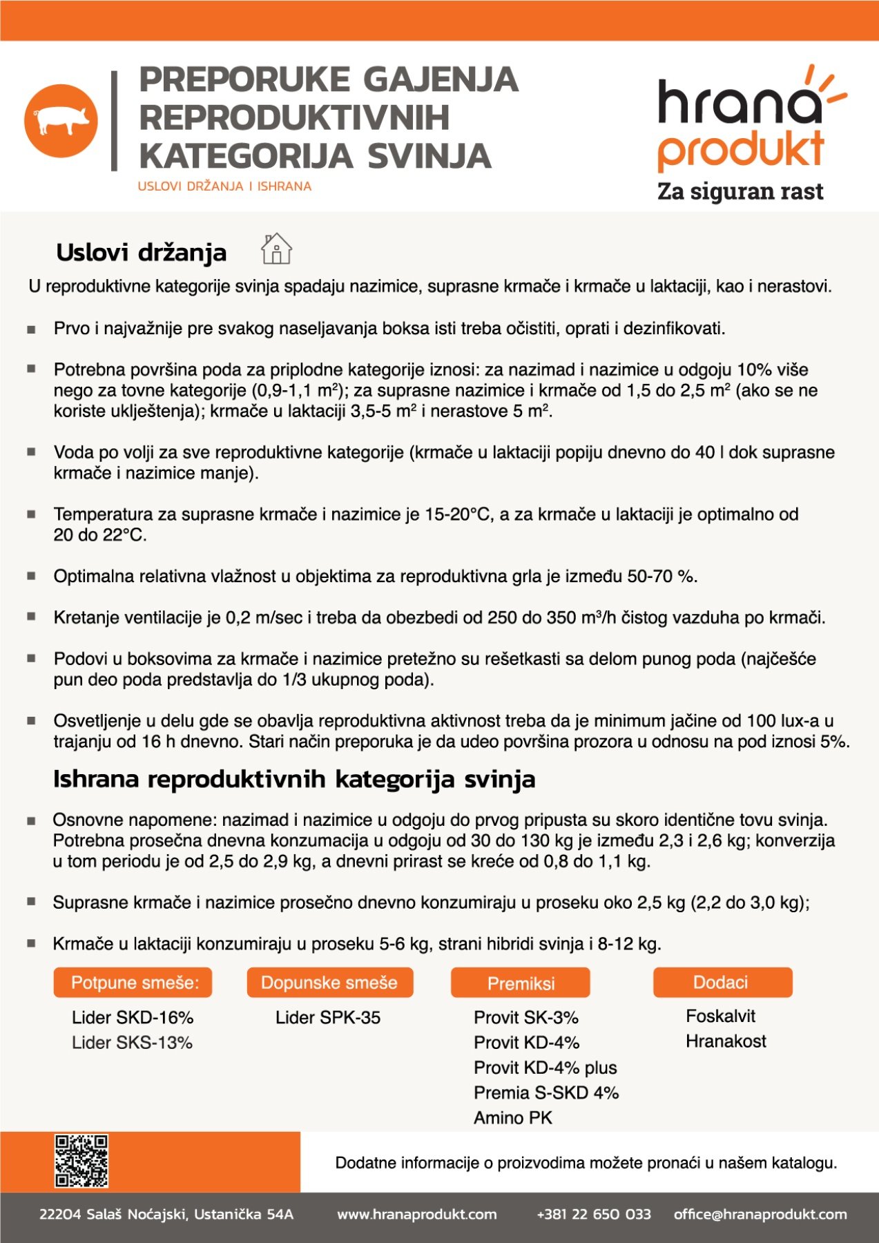 Preporuke gajenja reproduktivnih kategorija svinja